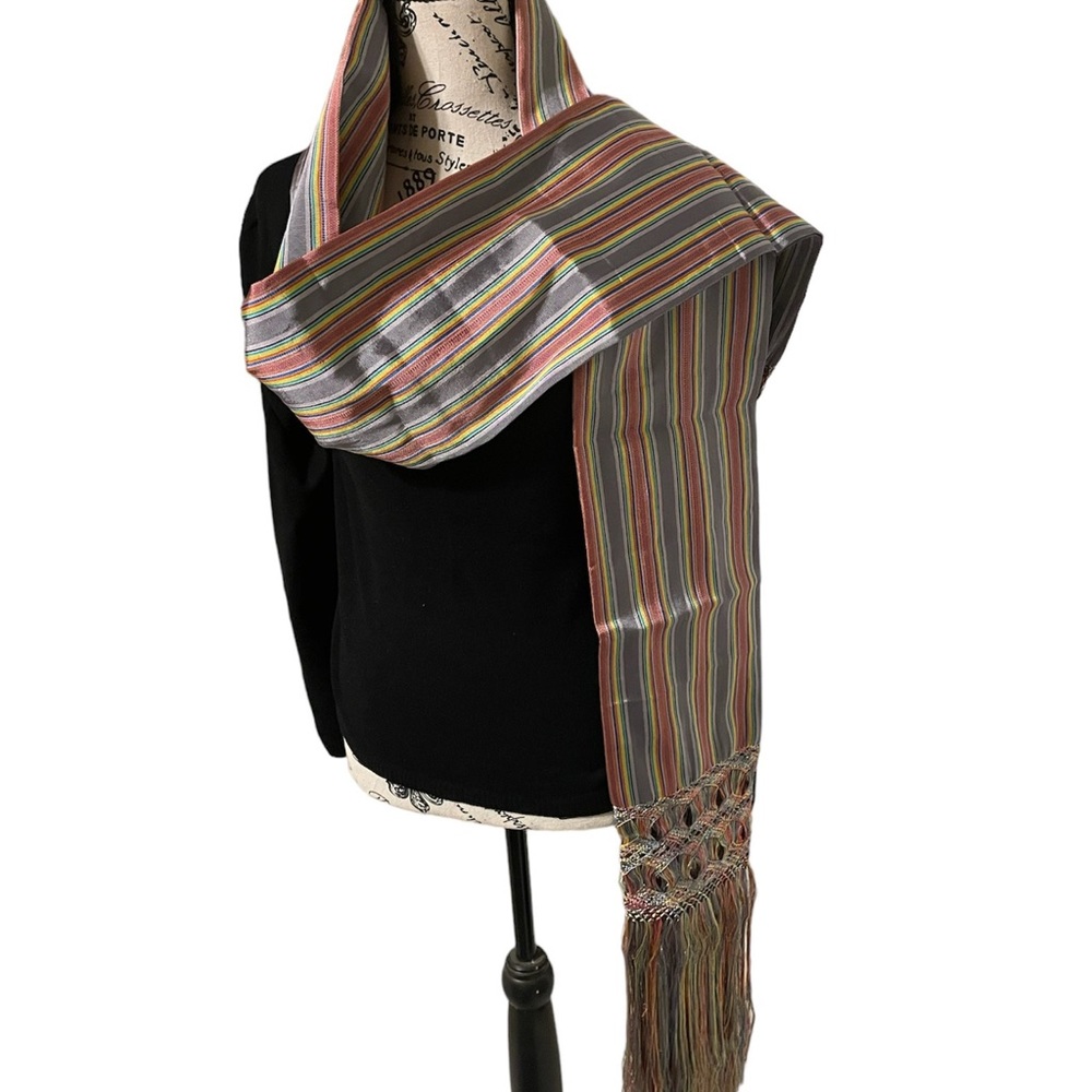 Mexican Shawl, Mexican Pashmina, Striped Shawl, Handcrafted Shawl, Rebozo